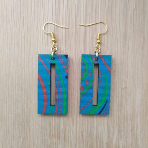 Rectangle with slit earrings Shweshwe