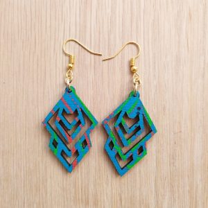 Aztec earrings Shweshwe