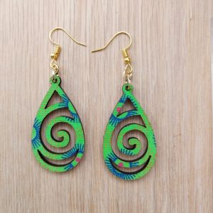 Oval swirl shape Shweshwe earrings