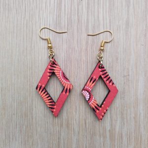 Diamond shape Shweshwe earrings