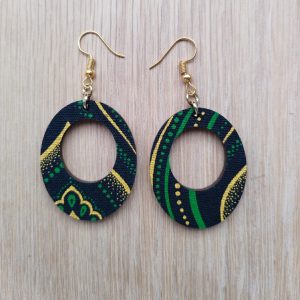 Oval shape Shweshwe earrings
