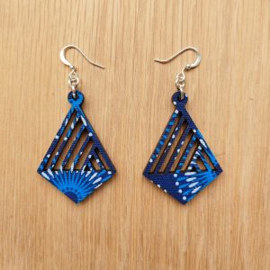Diamond stripe Shweshwe earrings