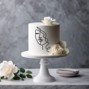 Line art cake charms