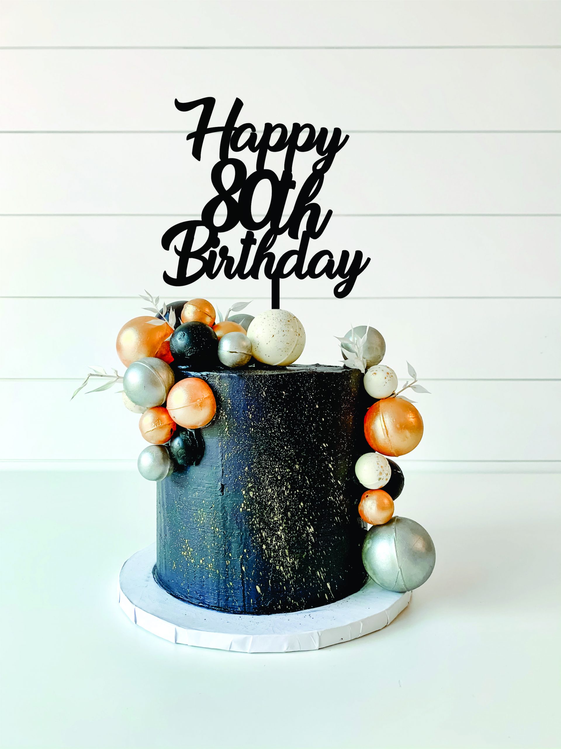 Happy 80th birthday cake topper svg, 80th birthday svg