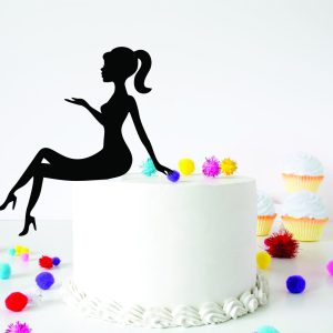 sitting lady cake topper