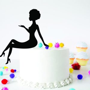 Sitting Afro Lady Silhouette