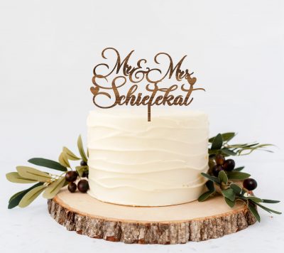 Personalised Mr & Mrs cake topper