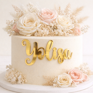 Name cake charm for front of cakes