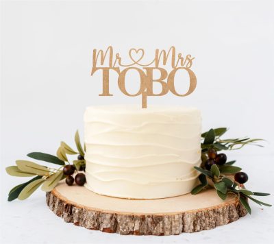 Mr & Mrs Personalised cake topper