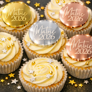 Matric 2026 acrylic cupcake disc toppers